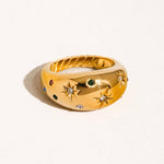 Angela 18K Gold Non-Tarnish Star Dome Ring