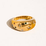 Angela 18K Gold Non-Tarnish Star Dome Ring