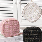 ....SI-26554 Plaid Tweed Cosmetic Makeup Travel Case
