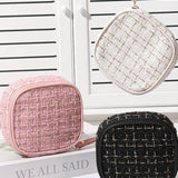 ....SI-26554 Plaid Tweed Cosmetic Makeup Travel Case
