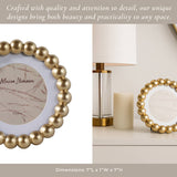 Photo Frame - Gold Glass Elegant Matted Beaded, 6x6 in.