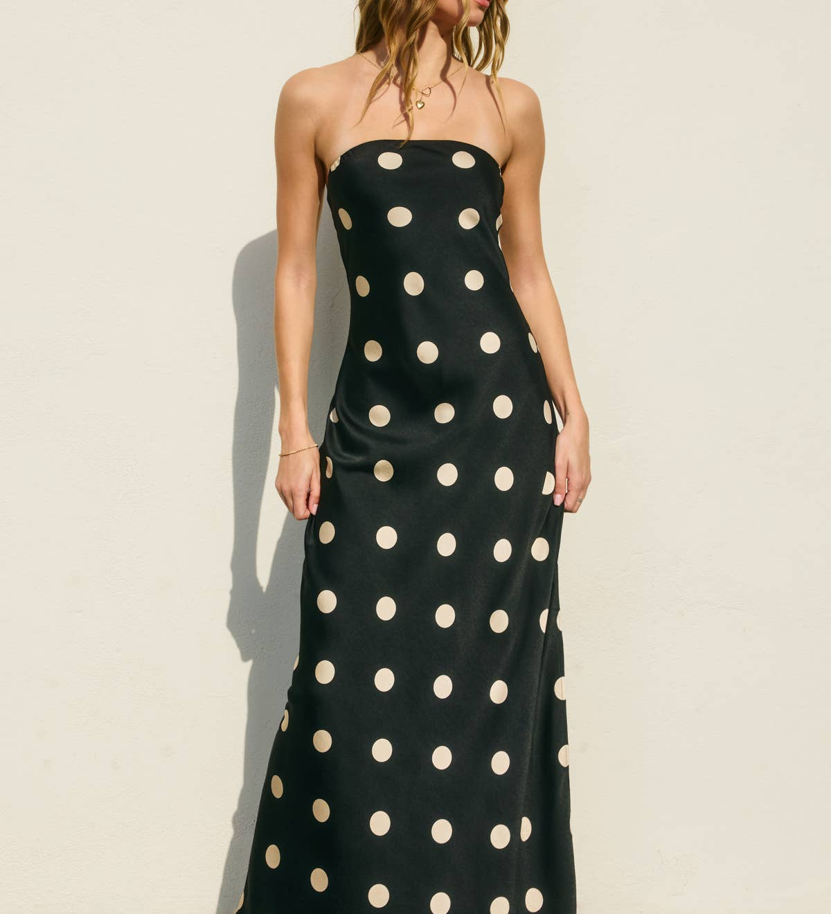 Gentle Whisper Strapless Tie Back Maxi Dress