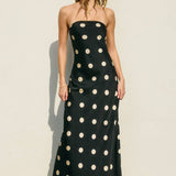Gentle Whisper Strapless Tie Back Maxi Dress