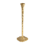 Taper Candle Holder - Gold Metal Forged, 11 in.