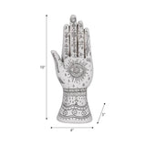 White 10 in. Resin Tattoo Hand Sculpture