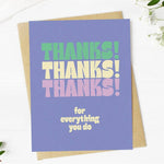"Thanks Thanks Thanks" for everything you do