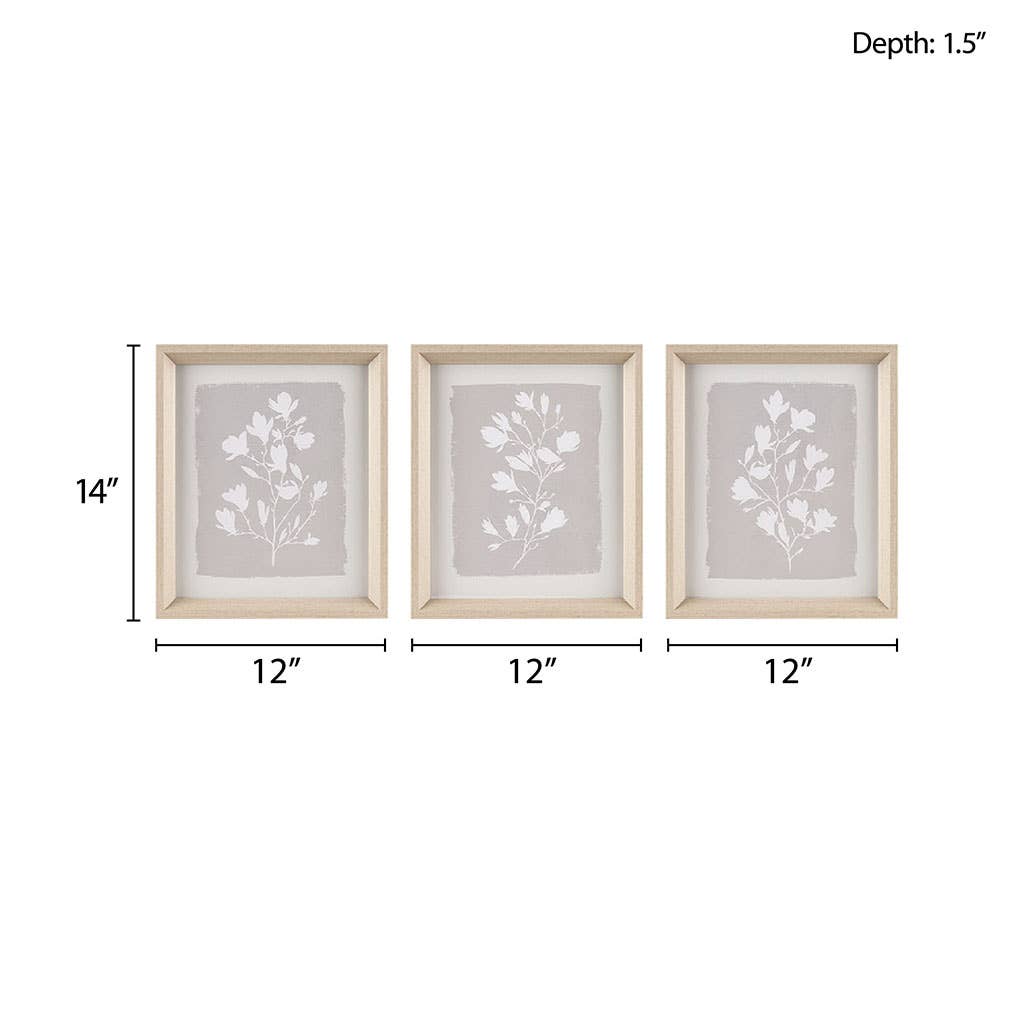Farmhouse White Floral Framed Wall Art