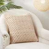 Artisanal Jute and Cotton Woven Throw Pillow