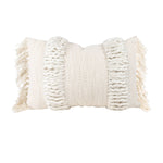 Gabriella Textured Yarn White 14x22 Hand Woven Filled Pillow
