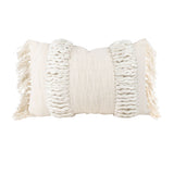 Gabriella Textured Yarn White 14x22 Hand Woven Filled Pillow