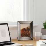 Black/White 4x6 in. Resin Dimensional Lines Photo Frame