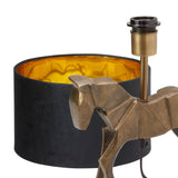 17.75"H Gold Origami Horse Base Table Lamp with Drum Shade