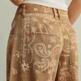 PAISLEY PRINT WASHED JEANS