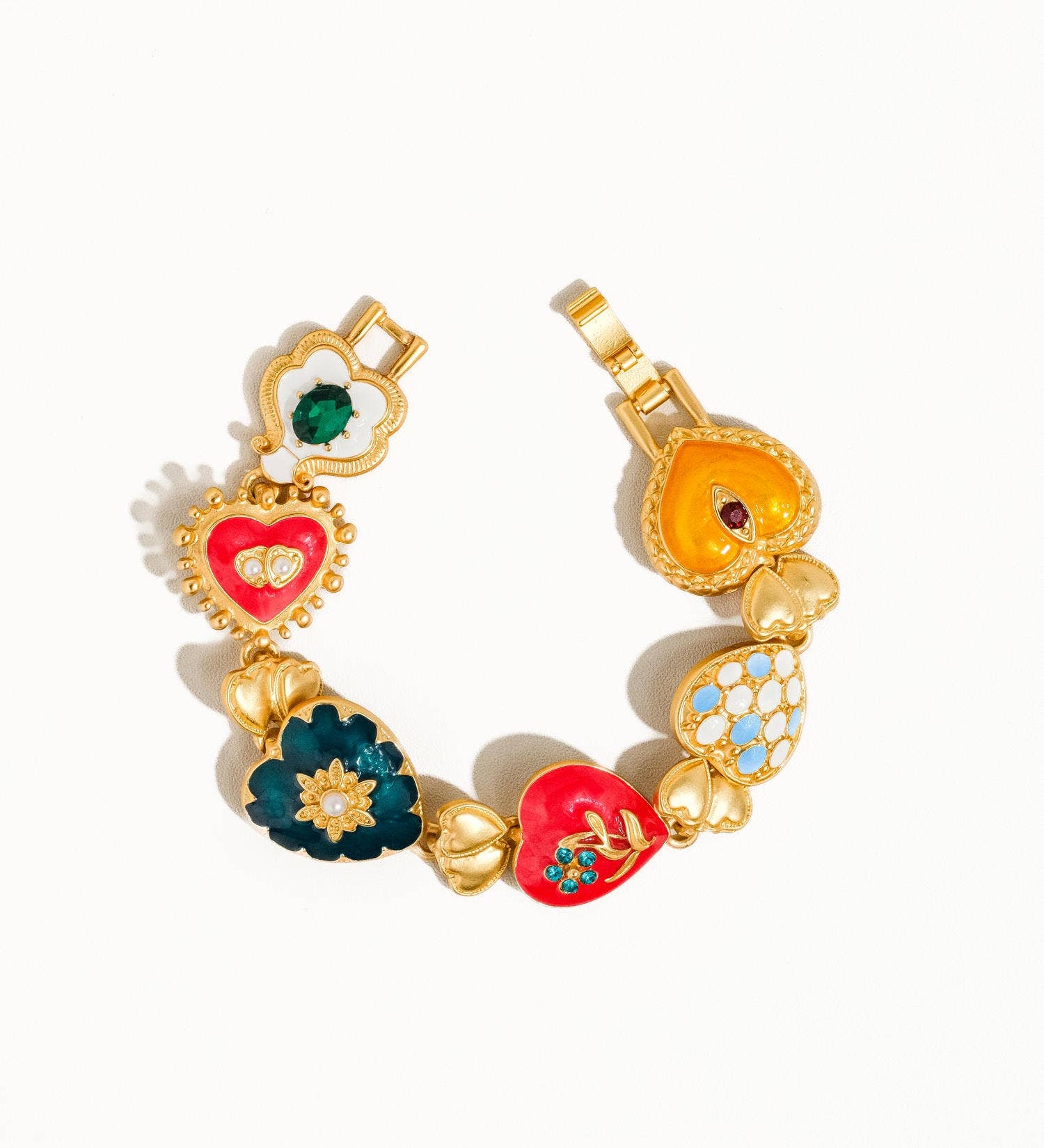 Elysian 18K Gold Boho Baroque Heart Color Bracelet