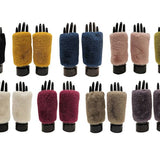 Fingerless faux fur mitten / glove with suede grip