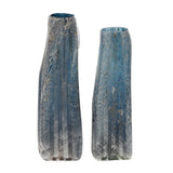 Contemporary Blue Glass Vase Set