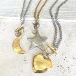 Star moon heart mixed meta necklaces no tarnish jewelry 2025
