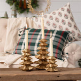 Gold Finish Christmas Tree Candle Holder (Set Of 03)