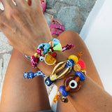 Tropical charm bracelet made of bandana scarf