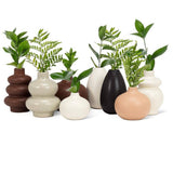 Small Trio Stack Bud Vase-Dark Brown-4.5"H
