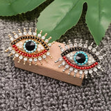 Sparkling Rhinestone Devil's Eye Brooch