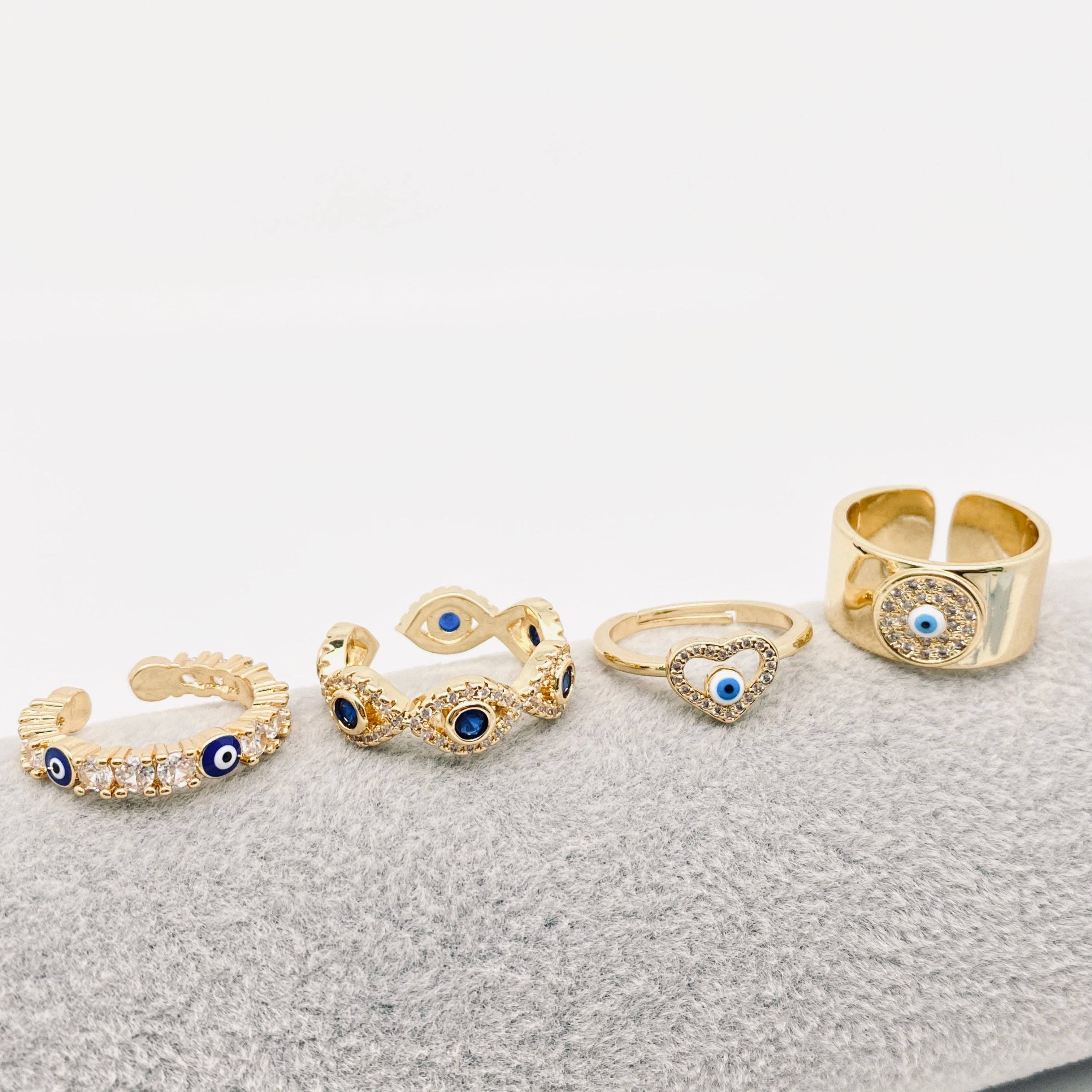Multi-style Gold-plated Evil Eye Ring