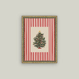 Peppermint Stripe Tree Framed Antique Art