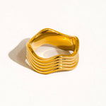 Ivan 18K Gold Non-Tarnish Wavy Ring