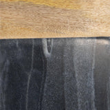 Close-up of wooden and black stone surface