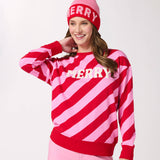 "MERRY" BEANIE WITH PEARLS,PINK