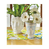 SALE Narcissus Painted Vase - White, Multi