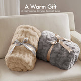 Soft Ruched 50x60" Throw Blanket, Grey