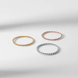 Stainless Steel Braided Stacking Ring - Hypoallergenic