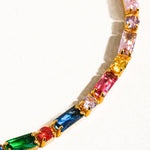 Shiloh 18K Gold Multicolor CZ Chain Bracelet