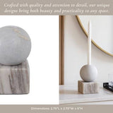 Taper Holder - Multicolor Marble Ball on Cube, 5 in.