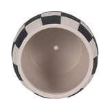 Planter - Black/White Pottery Checkerboard Rounded, 8 in.