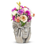 Woman w/Flower Halo Planter-9.5"H