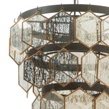 17"W Sabrina Glam Black, Gold, and Silver Drum Shade Pendant