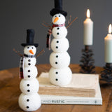 SET OF TWO FELT SNOWMEN