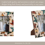 4 in. x 6 in. Ivory Wood Butterflies Photo Frame