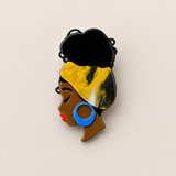 Girl Wearing Turban Acrylic Brooch