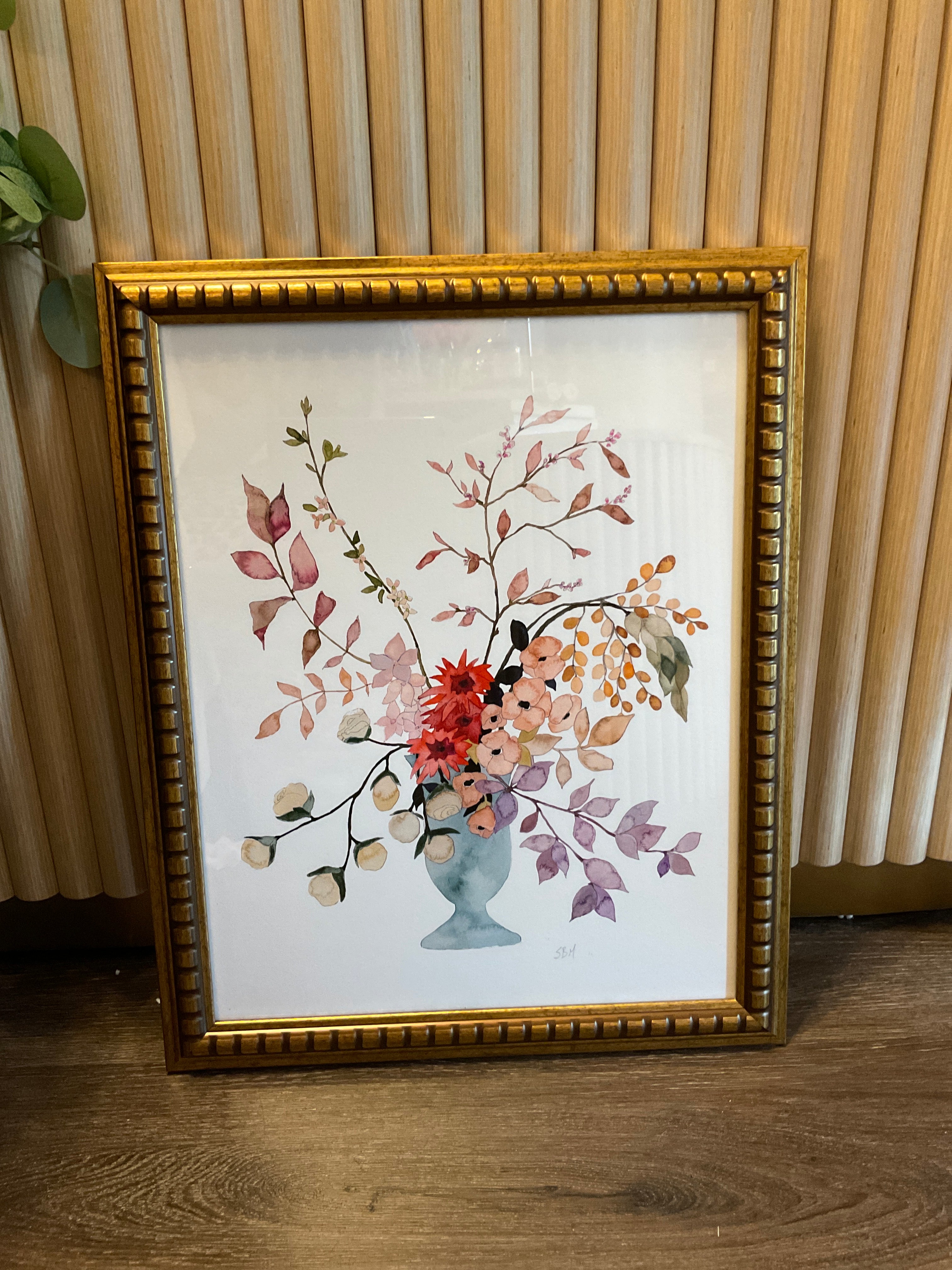 Watercolor Floral Arrangement Framed