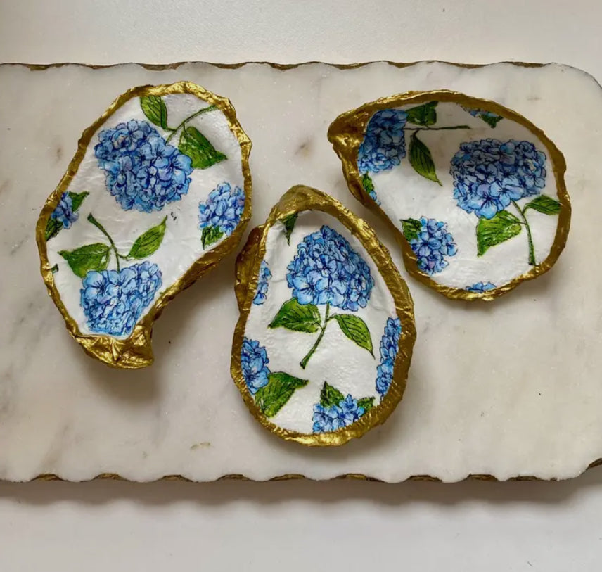 Blue oyster shell dish Del Mar medium