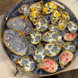 Blue Paisley Handmade Shell Trinket Dish Large