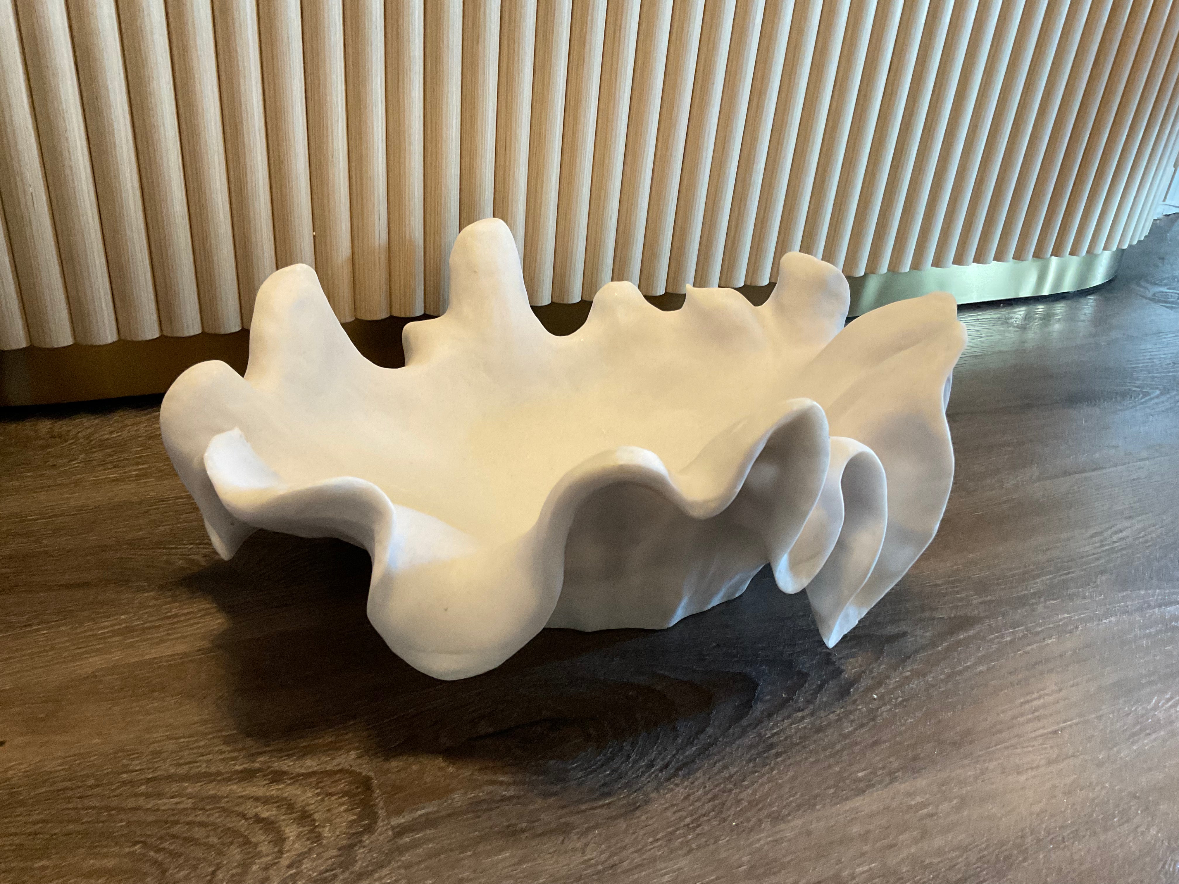 Large organic ruffle dish