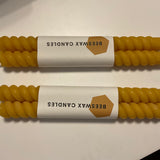 Yellow beeswax candle set of 2