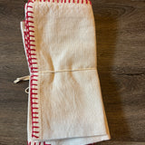 Beige and Red Napkins Set of 4