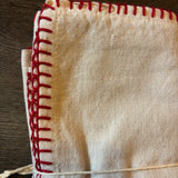 Beige and Red Napkins Set of 4
