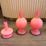 Pink Taper Candle Holder