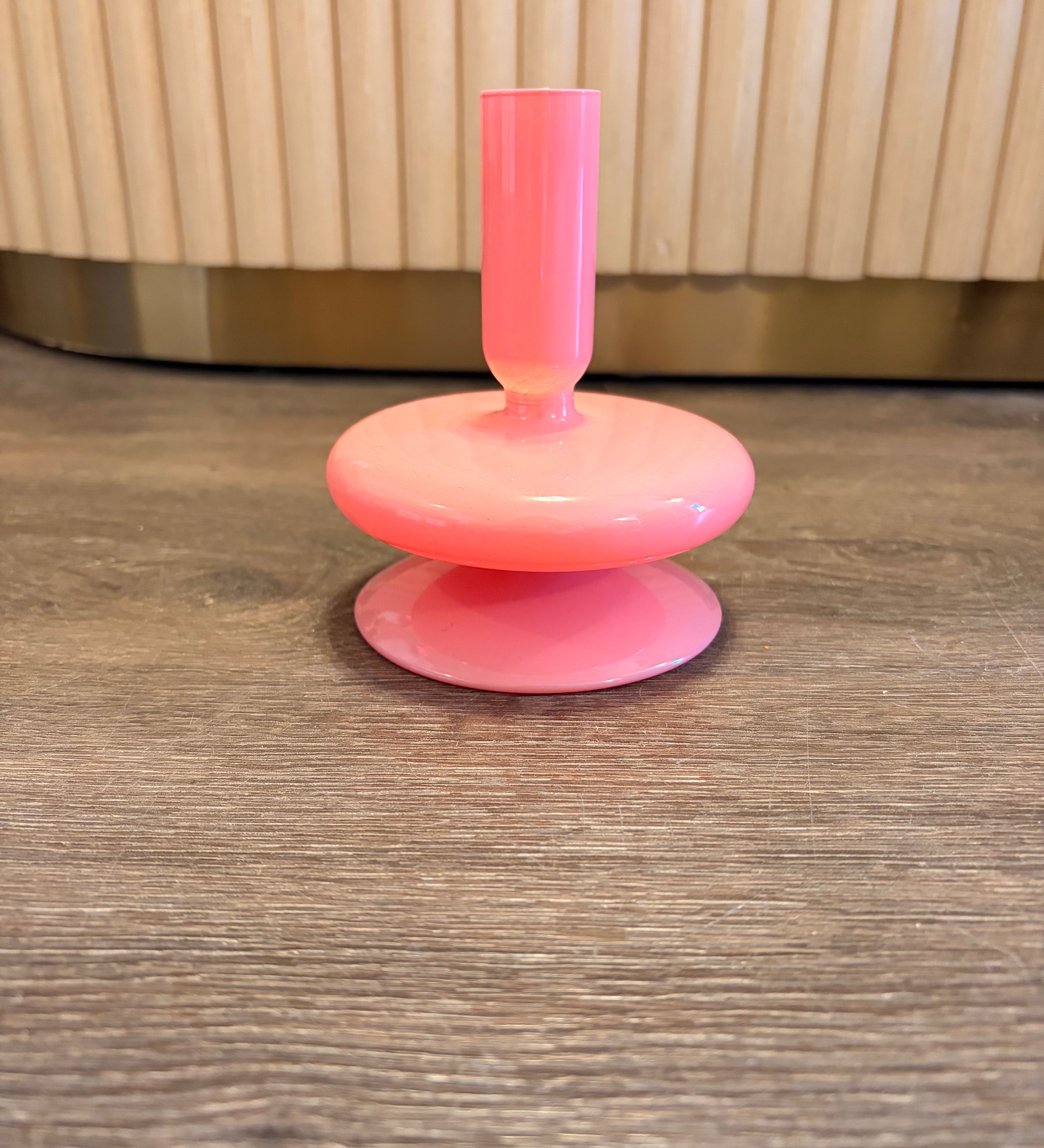 Pink Taper Candle Holder